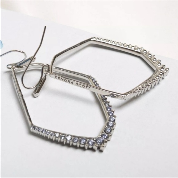 Kendra Scott Nell Silver Statement Earrings - Picture 1 of 2